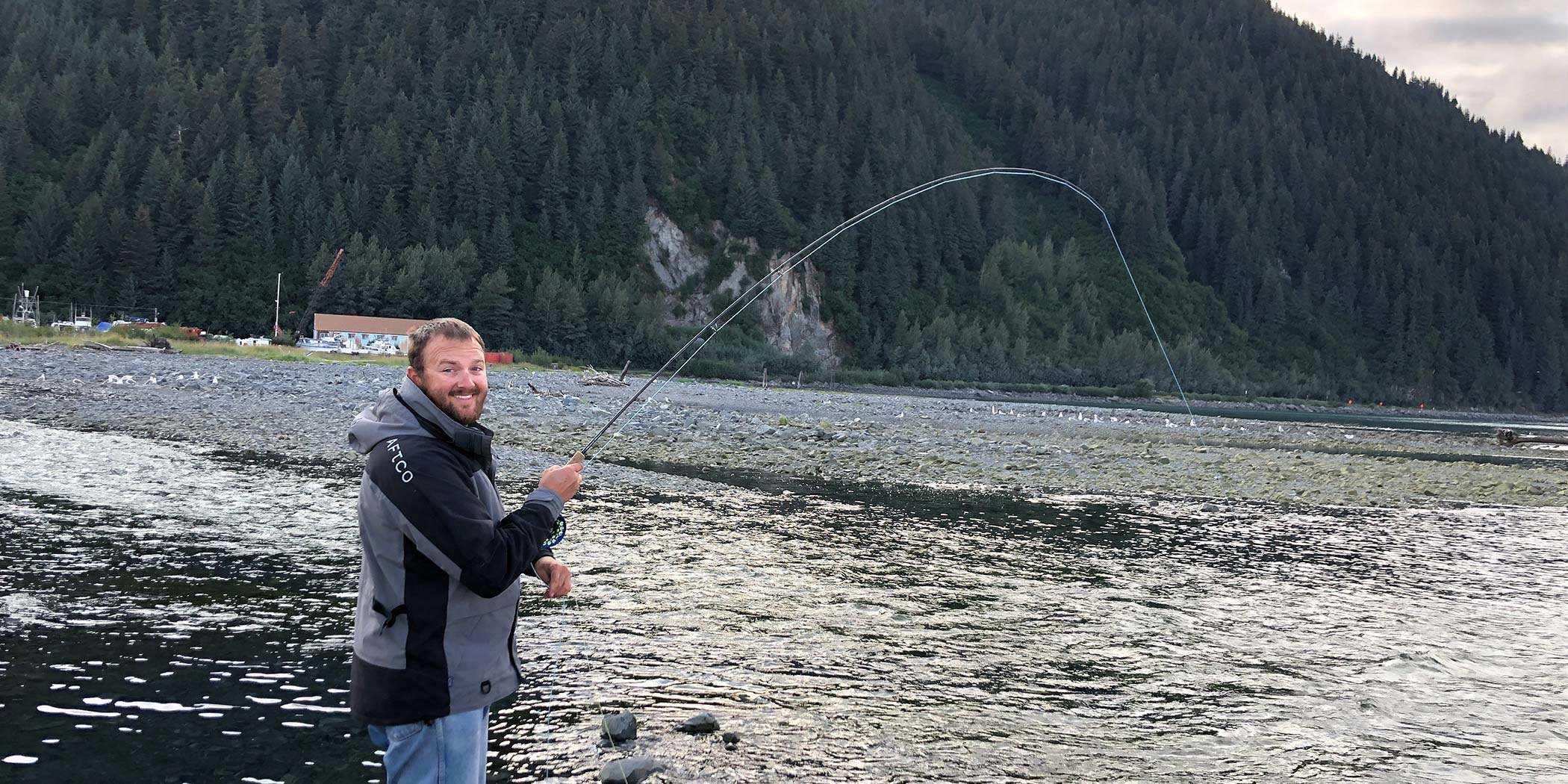 Captain Matt Luttmann's expertise isn't limited to Florida's waterways, here he is fly-fishing up north.