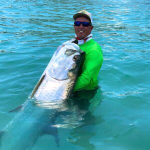 Now that's a big tarpon! Getting in the water with it really puts the size of these fish in perspective.