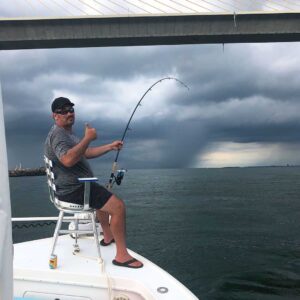 There was some rain in the distance, but the Tarpon were still biting!