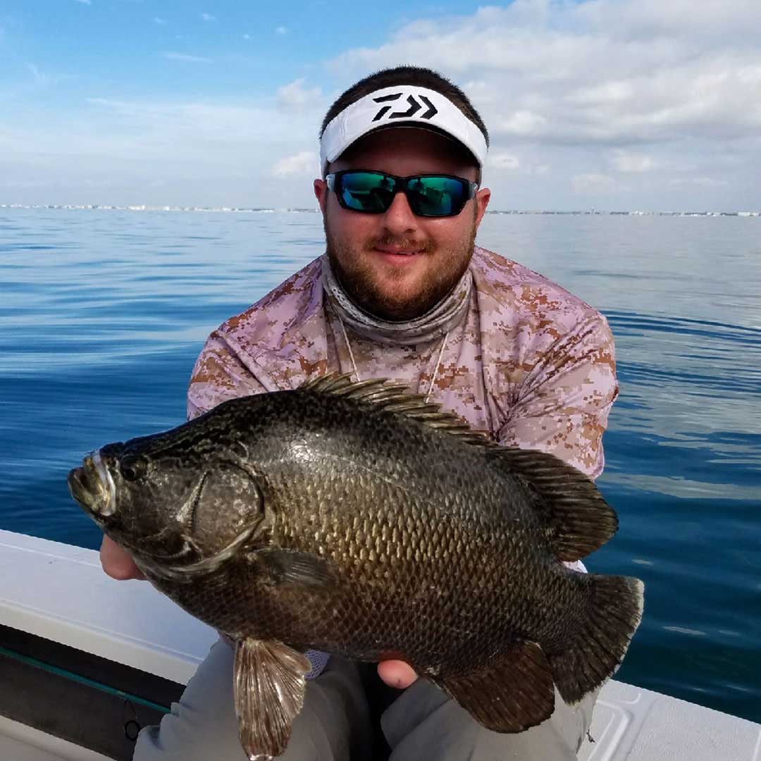 Captain Matt Luttmann landed this Tripletail while fishing around the bay area.